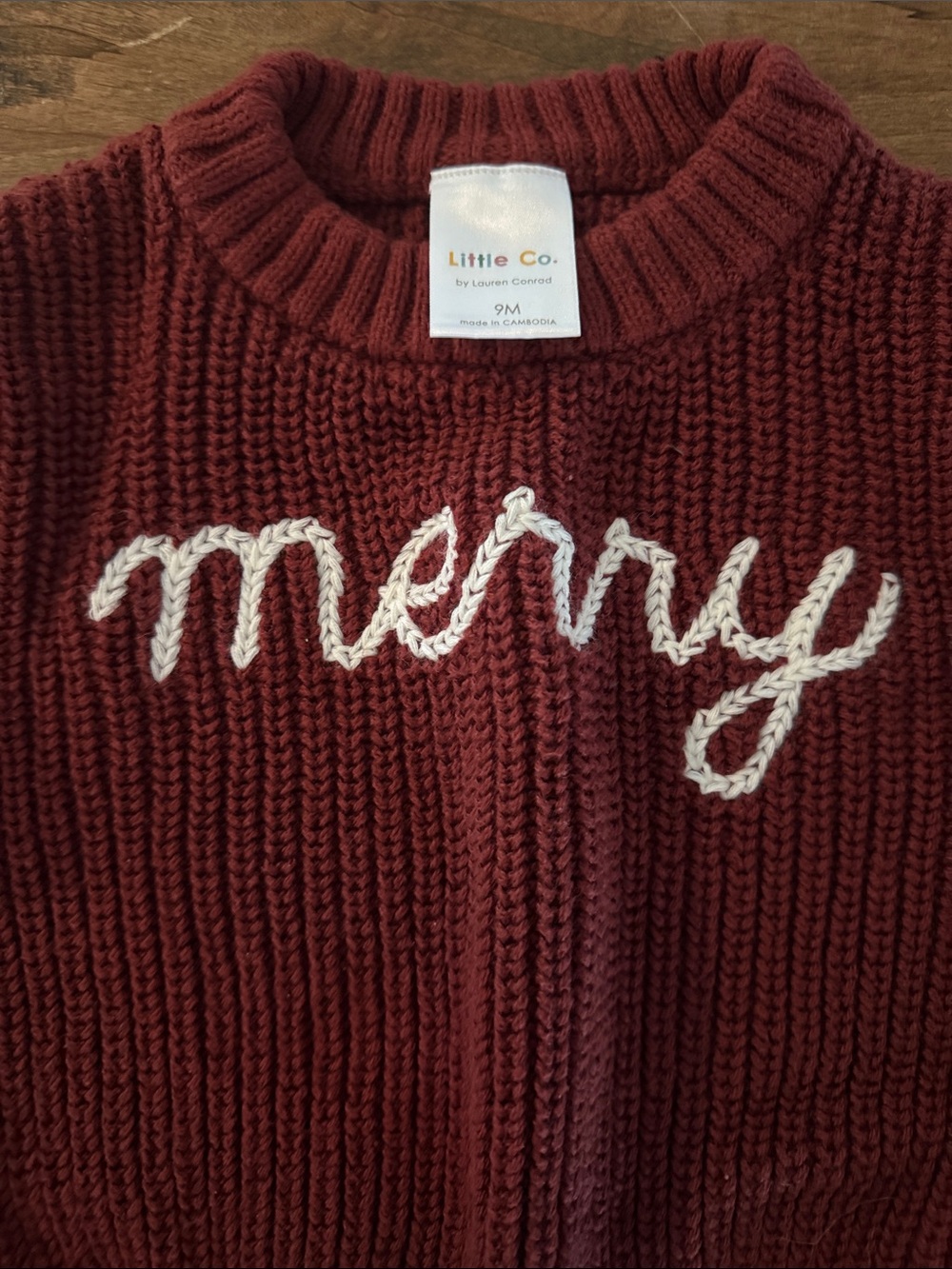 Little Co. Kids 'Merry' Chunky Knit Sweater - Red - Picture 2 of 5